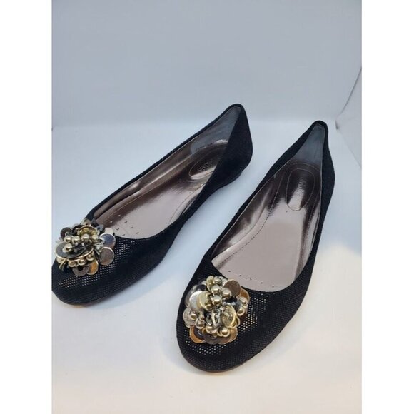 Calvin Klein NIB Women's Maxee Textured Suede Slinky Ballet Flats - Picture 4 of 7